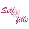 Appliqué thermocollant personnalisé selfie fushia en flex pailleté