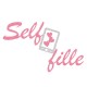 Appliqué thermocollant personnalisé selfie rose et argenté en flex pailleté