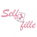 Appliqué thermocollant personnalisé selfie rose et argenté en flex pailleté