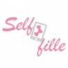 Appliqué thermocollant personnalisé selfie rose et argenté en flex pailleté