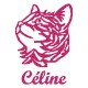 Appliqué thermocollant personnalisé fille tête de chat en flex pailleté