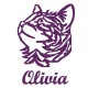 Appliqué thermocollant personnalisé fille tête de chat en flex pailleté