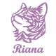 Appliqué thermocollant personnalisé fille tête de chat en flex pailleté