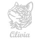 Appliqué thermocollant personnalisé fille tête de chat en flex pailleté