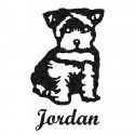 Appliqué thermocollant personnalisé chien chiot noir en flex pailleté
