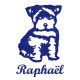 Appliqué thermocollant personnalisé chien chiot bleu en flex pailleté