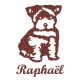 Appliqué thermocollant personnalisé chien chiot marron en flex pailleté