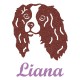 Appliqué thermocollant personnalisé fille chien cocker en flex pailleté