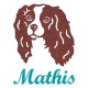 Appliqué thermocollant personnalisé garçon chien cocker en flex pailleté