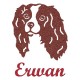 Appliqué thermocollant personnalisé garçon chien cocker en flex pailleté