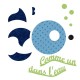 Appliqué thermocollant comme un poisson tissu liberty bleu et flex pailleté