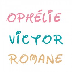 Appliqué thermocollant personnalisé prénom écriture cartoon