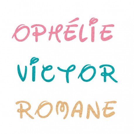 Appliqué thermocollant personnalisé prénom écriture cartoon