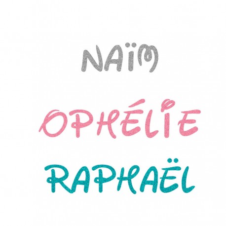 Appliqué thermocollant personnalisé prénom écriture cartoon