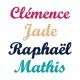 Appliqué thermocollant prénom personnalisé écriture 4 en flex pailleté