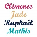 Appliqué thermocollant prénom personnalisé écriture 4 en flex pailleté