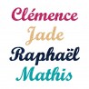 Appliqué thermocollant prénom personnalisé écriture 4 en flex pailleté