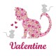 Appliqué thermocollant personnalisé chat et souris rose