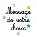Appliqué thermocollant personnalisé message 30 caractères en flex pailleté écriture 1