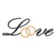 Appliqué thermocollant love alliances en flex pailleté