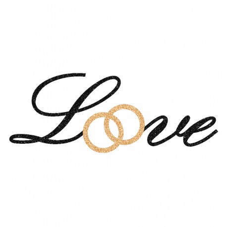 Appliqué thermocollant love alliances en flex pailleté