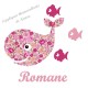 Appliqué thermocollant baleine liberty rose et flex