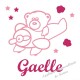Appliqué thermocollant personnalisé fille avion et ours en flex pailleté