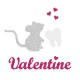 Appliqué thermocollant personnalisé fille souris et dent en flex pailleté