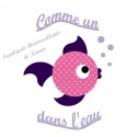 Appliqué thermocollant comme un poisson flex velours et tissu liberty rose