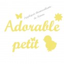 Appliqué thermocollant adorable poussin en flex velours