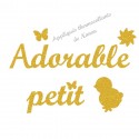 Appliqué thermocollant adorable poussin en flex pailleté