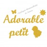 Appliqué thermocollant adorable poussin en flex pailleté
