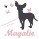 Appliqué thermocollant personnalisé fille chien chihuahua en flex velours