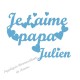 Appliqué thermocollant je t'aime papa personnalisé en flex velours