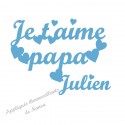 Appliqué thermocollant je t'aime papa personnalisé en flex velours