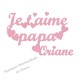 Appliqué thermocollant personnalisé je t'aime papa en flex velours