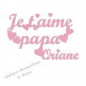 Appliqué thermocollant personnalisé je t'aime papa en flex velours