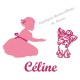 Appliqué thermocollant personnalisé fille chien Yorkshire en flex pailleté