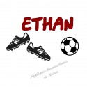 Appliqué thermocollant personnalisé ballon et crampons football en flex velours