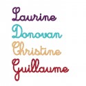 Appliqué thermocollant personnalisé prénom écriture 1 en flex pailleté hauteur 4 cm