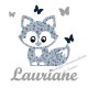 Appliqué thermocollant personnalisé petit renard bleu