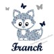 Appliqué thermocollant personnalisé petit renard bleu