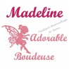 Appliqué thermocollant personnalisé prénom fée boudeuse flex pailleté