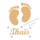 Appliqué thermocollant personnalisé petits pieds étoiles en flex pailleté