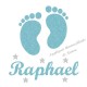 Appliqué thermocollant personnalisé petits pieds étoiles en flex pailleté