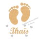 Appliqué thermocollant personnalisé petits pieds cœurs en flex pailleté