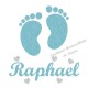 Appliqué thermocollant personnalisé petits pieds cœurs en flex pailleté