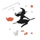 Appliqué thermocollant personnalisé sorcière halloween en flex pailleté