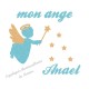 Appliqué thermocollant personnalisé ange bleu baguette en flex brillant