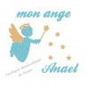 Appliqué thermocollant personnalisé ange bleu baguette en flex brillant